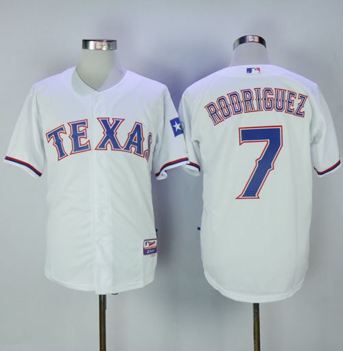 Rangers #7 Ivan Rodriguez White Cool Base Stitched MLB Jersey - Click Image to Close